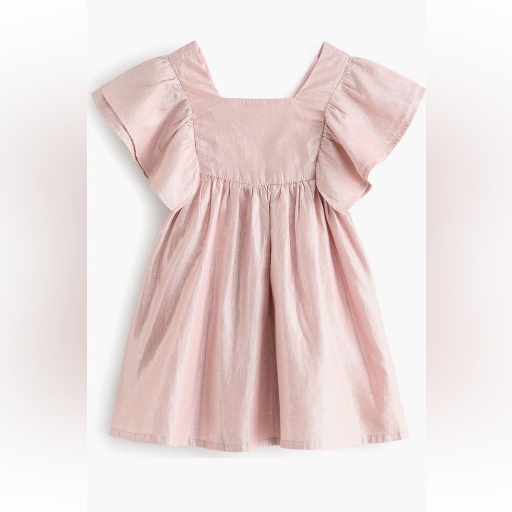 Next Kids Metallic Flutter Sleeve Party Dress